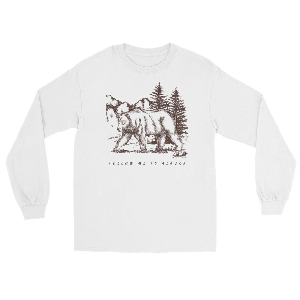 Men’s Long Sleeve Shirt with Grizzly Bear