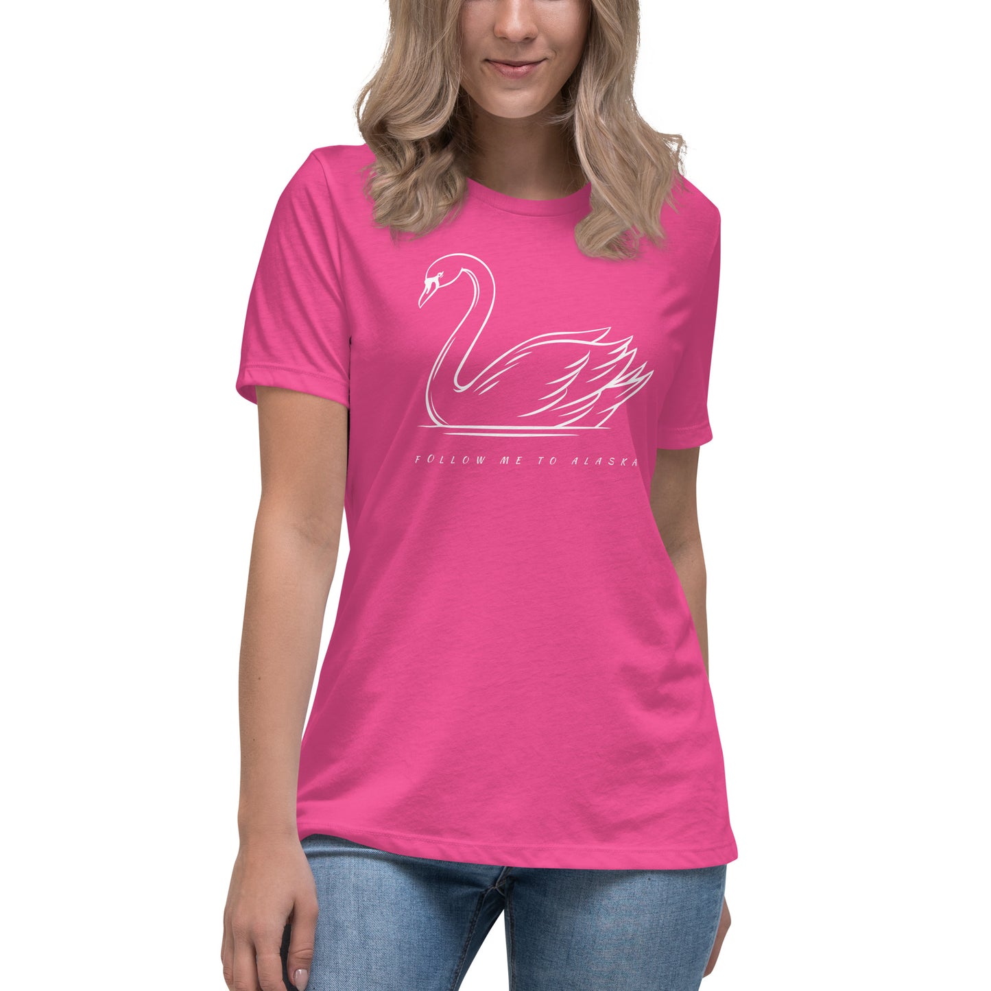 Follow Me to Alaska Swan Women's Relaxed T-Shirt